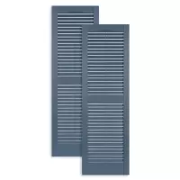 Standard Economy Open Louvered Exterior Vinyl Shutters, 15” Wide
