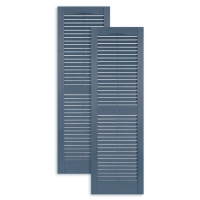 Standard Economy Open Louvered Exterior Vinyl Shutters, 15” Wide